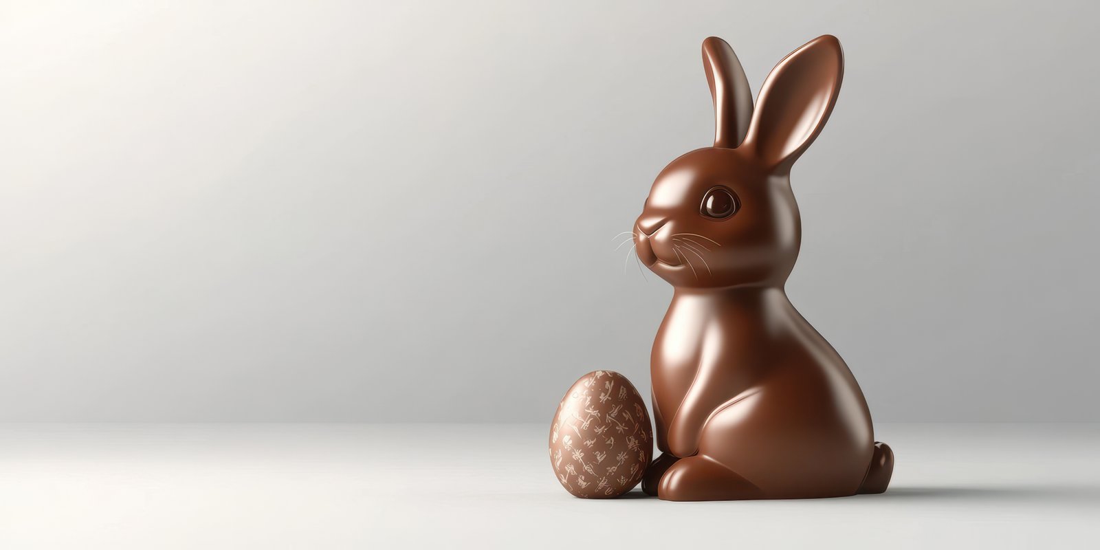 Chocolate bunny and egg create a festive atmosphere for Easter celebrations in springtime